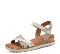 Jana Women's Wedge/Plat Sand Vegan Wedge Sandals, Beige/Gold, 40 EU