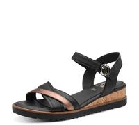 Jana Women's Wedge/Plat Sand Vegan Wedge Sandals, Black Comb, 40 EU