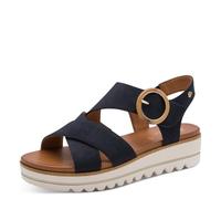 Jana Women's Wedge/Plat Sand Vegan Wedge Sandals, Navy, 37 EU