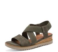 Jana Women's Wedge/Plat Sand Vegan Wedge Sandals, Olive, 37 EU