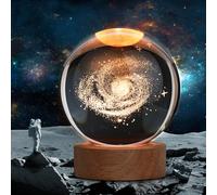 JANARARY Large 3D Galaxy Crystal Ball Night Light, Crystal Lamp 16 Color Changing with Remote Control for Bedroom Decor, Ideal Birthday Gift for Teens Boys and Girls, Galaxy Model