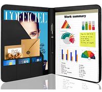 Jancosta 1 Pack Business Padfolio Portfolio with Letter Size Writing Notepads (New Black 1 Pack)