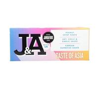 Janda Taste of Asia Box 580g | An eye catching box containing Malaysian Peanut Satay, Korean BBQ Sauce & Filipino Soy, Chilli & Garlic (Adobo) sauce | Suitable for vegans |