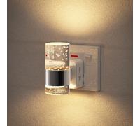 JandCase LED Night Light Plug in Wall, Acrylic Nightlight with Dusk to Dawn Sensor, Adjustable Brightness 0-100LM, 3000K Warm White, Dimmable Night Light for Bedroom Hallway Kitchen[1 Pack]
