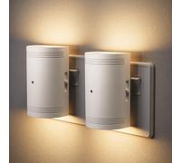 JandCase Night Light Plug in Wall, Dusk to Dawn Sensor,Dimmable Nightlights | 2 Pack 1W , 0-100LM Slide Dimmer, 3000K Warm White, White Half-Round Design for Bedroom, Hallway and Stairs