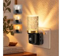 JandCase Night Light Plug in Wall, Plug in Night Light, Amber/3000k/5000K | Dusk to Dawn Sensor, Adjustable Color Temperature, 3 Brightness Levels, Night Light for Hallway, Stair, Bedroom