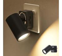 JandCase Night Light Plug in Wall, Plug in Night Light with Dusk to Dawn Sensor, 320° Rotatable, Dimmable 0-100 LM, Warm White 3000K, Modern Plugin Wall Light for Bedroom, Hallway, Stair, 1 Pack