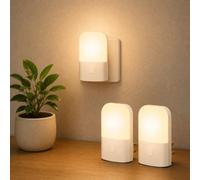 JandCase Night Light Plug in Wall with Dusk to Dawn Sensor, 3000K | 2700K Warm White, Dimmable Nightlight 30/60/100LM, 1W LED Plug in Night Light for Hallway Bedroom