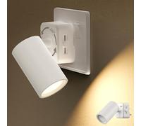 JandCase Plug in Night Light, Night Light Plug in Wall with Dusk to Dawn Sensor, 320° Rotatable, Dimmable 0-100 LM, Warm White 3000K, Modern plugin wall Lights for Bedroom, Hallway, Stair, Bathroom