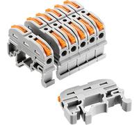 JANDECCN 50 Pack DIN Rail Terminal Blocks, Wire Connectors Kit 28-12 AWG