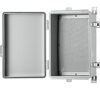 JANDECCN Waterproof Electrical Junction Box, Hinged Cover, IP67 Weatherproof ABS Plastic Enclosure with Mounting Plate, Wall Brackets (11"*7.6"*5.1", Grey)