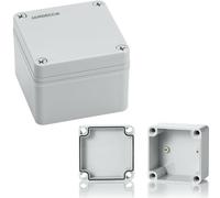 JANDECCN Waterproof Electrical Outdoor Junction Box, IP66 Weatherproof DIY Electrical Enclosure ABS Plastic Box with Plastic Screws (3.9 * 3.9 * 3, Grey)