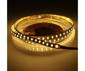 JANDEI 12V LED Strip Light Warm White 3000K 8mm Width 5M 600LED SMD2835 Cuttable Flexible LED Tape Lights IP20 Not Waterproof Indoor Use Lighting