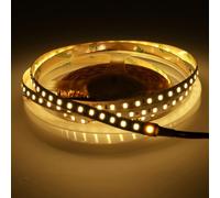 JANDEI - 12V LED Strip Light Warm White 3000K 8MM Width 5M 600LED SMD2835 Cuttable Flexible Tape Lights IP20 Not Waterproof Indoor Use Lighting