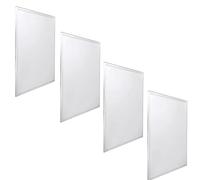 JANDEI - 4 x LED Panel 60 x 60 cm 48W 6000K Backlit 3840lum White Frame for Armstrong Type License Plate Keyboard, Hotel, Office, Industry…