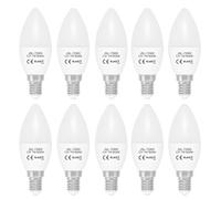 JANDEI 7W E14 LED Candle Bulbs, 60W Incandescent Equivalent, Cool White 6000K, SES Small Edison Screw, 600LM, Non-Dimmable, Energy Saving, Pack of 10