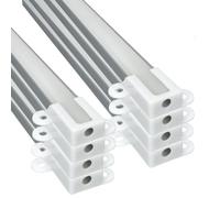 JANDEI 8 x 1 metre Long Aluminium Profiles for Surface Installation of LED Strip Lights with Translucent Diffuser. Includes end caps and Accessories (14mm x 7mm)