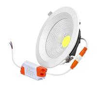 JANDEI- COB LED Downlight 15W Recessed, Spotlight Frame Round White, 165x50mm (Cut - Out 130-135mm), 1350 Lumen, IP44. Ideal for Living Room, Kitchen, Bathroom