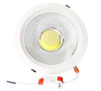 JANDEI - Downlight LED COB 30W Recessed, White Aluminium Round Frame Spotlight, 215x55mm (recessed Hole 190mm), 2700 Lumen, IP44. Ideal for Living Room, Kitchen, Bathroom - 1 pc (Daylight 4200K)