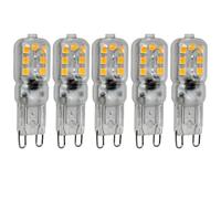 JANDEI G9 LED Light Bulbs 2.5W, Warm White 3000K, 200LM, Equivalent to 21W Halogen Light, Mini LED Energy Saving Lamp, Non-Dimmable, Pack of 5
