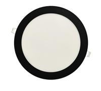 Jandei - LED Downlight 18W Round, Flat Recessed, 1440 Lum, Interior IP20 with Black Finish Frame, Hollow Cut Ø 200-Ø 205 mm, Extra Flat 13 mm, Transformer Included (Neutral White 4200K)