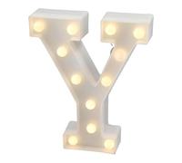 JANDEI - Luminous Letters, Decorative Numbers with LED Light Warm Tone 3000K, 22cm Height, Battery Operation. Ambient Night Lights for Home, Shop Windows, Celebrations. (Y)