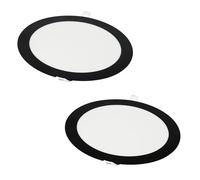 JANDEI- Pack 2X LED Downlight 18W Round, Recessed, 1440 Lum, Indoor IP20, Frame Black Finish, Cut - Out Ø 200 - Ø 205 mm, Extraplano 13mm, Driver Included (Neutral White 4200k)