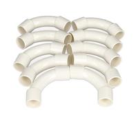 Jandei - Pack of 10 pcs Cable Pipe Fastener Attachment, Rigid White PVC, Diameter 16 mm (Long Splice Curve)