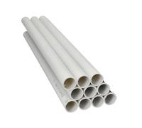 Jandei - Pack of 10 Rigid PVC Cable Tubes White Length 1 Metre Diameter 16 mm Cable Sleeve