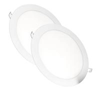 JANDEI - Pack 2 x Recessed LED Downlights, 18W, 1440 Lumen, Round Shape, Recessed Hole Ø 200- Ø 205 mm, Extra-Flat 13 mm Depth, Light Color Cold White 6000K, Transformer Included
