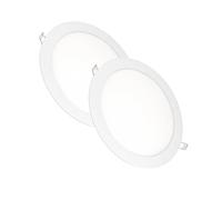 JANDEI - Pack of 2 Round Recessed LED Downlights, 18W, 1500 Lumens, Extra-Flat 13 mm, Mounting Hole Ø200-205 mm, Neutral White 4200K with Transformers Included