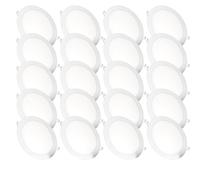 JANDEI - Pack of 20 18W LED Recessed Ceiling Lights, downlights Round, Flat, with matt White Aluminium Ring, Driver Included, Neutral White Light 4200K