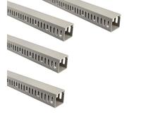Jandei - Pack of 4 Grooved Cable Duct, Desk Organizer PVC Cover, Grey Color, Length 1 Meter (40 x 40 mm)