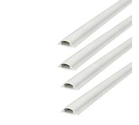 Jandei - Pack of 4 White Adhesive Cable Duct PVC Cable Organization and Protection 1 Metre Length (10 x 35 mm)