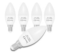 Jandei - Pack of 5 x LED Candle Light Bulb 7W E14 6000K Type C37 Perfect for Homes, Offices, Hotels, Restaurants, Bars, Energy Saving.