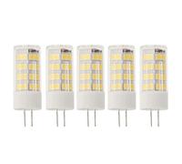 Jandei - Pack x5 LED Bulbs 12V DC, G4 with 3W Power - Warm White Color 3000K, 400 lumens, (25-30W Halogen Equivalent), 12mm Ø, 46mm Total Length with pins, IP20 Protection
