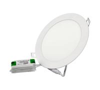 JANDEI - Recessed LED Downlight, 12W, 960 Lumens, Round Shape, Recessed Hole Ø 150, Extra Flat 13 mm Depth, Cool White 6000K Light Color, Transformer Included