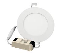 JANDEI - Round Extra-Flat Panel LED Downlight. Lighting 6W, 3000K, Warm White. Bathroom, Kitchen, Living Room, Hallway, Ceiling, Built-in. Energy Saving.