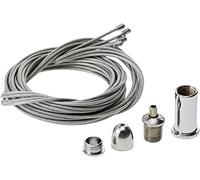 Jandei - Universal Suspension Kit, 4 Steel Cables of 1 Meter, with Accessories Included (Screws, Plugs, Washers), for Installation of LED Panels and Other Ceiling Products