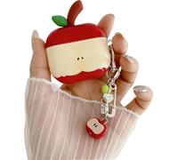 JANDM 3D Fruit Case with Keychain for AirPods 4,Cute Apples-Shaped Design Aesthetic Shockproof Cover with Strap Protective Cover for Women Girls