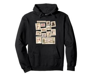 Jane Austen Book Classic Literature Stamp Collage Pullover Hoodie