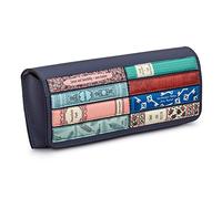 Jane Austen Bookworm Leather Glasses Case, Sunglasses Case, Flap Over, Navy Leather by Yoshi,Y4308 LBR JA 6