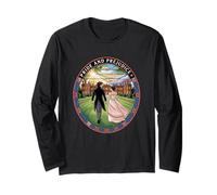 Jane Austen Darcy Elizabeth Stained Glass Pride & Prejudice Long Sleeve T-Shirt