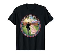 Jane Austen Darcy Elizabeth Stained Glass Pride & Prejudice T-Shirt