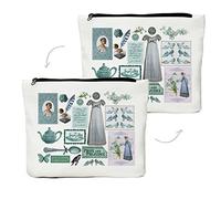 Jane Austen Makeup Bag Pride and Prejudice Jane Eyre Inspirational Gifts for Women Girls Student Her Friends Sister Book Lover Bookworm Teen Austen's Most Famous Quotes and Depictions