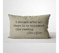 Jane Austen Pillow Literary Gifts Pride And Prejudice Jane Austen Quote Pillow Bookish Gifts Librarian Gifts Literary Gifts Book Lover Throw Pillow Cover Cushion Cover Pillow case 12x20 inch
