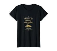 Jane Austen Pride and Prejudice Book Lover Insult Value Graphic T-Shirt, Women, Black, L