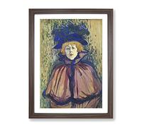 Jane Avril Portrait By Henri De Toulouse Lautrec Classic Painting Framed Print | A4 Walnut Framed Wall Art | Ready to Hang | Classic Historical Picture | Living Room Bedroom Lounge Office