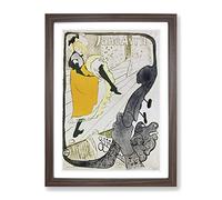 Jane Avril Vol.2 By Henri De Toulouse Lautrec Classic Painting Framed Print | A2 Walnut Framed Wall Art | Ready to Hang | Classic Historical Picture | Living Room Bedroom Lounge Office