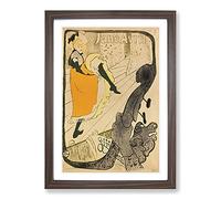 Jane Avril Vol.2 by Henri De Toulouse-Lautrec Framed Print | A2 Walnut Framed Wall Art | Ready to Hang | Modern Nature Picture | Living Room Bedroom Lounge Office